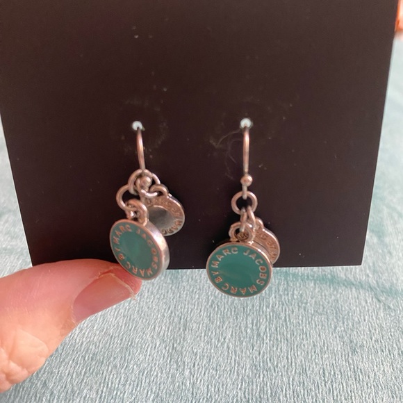 Marc by Marc Jacobs dangly teal and silver earrings - Picture 2 of 3